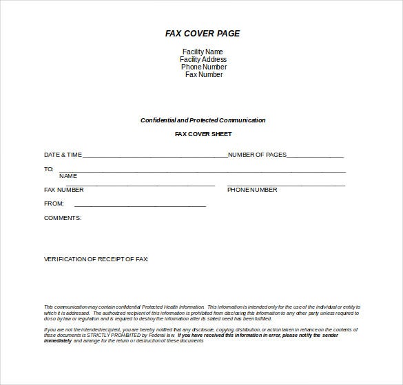 Free Confidential Fax Cover Sheet Template Printable PDF