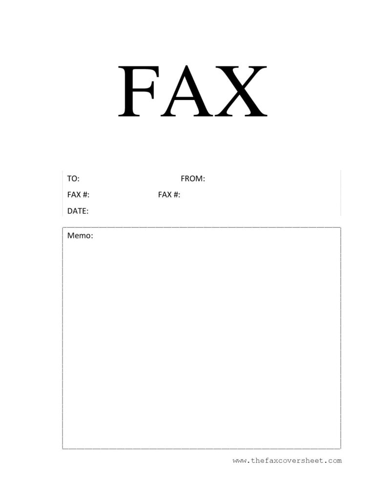 Professional Fax Cover Sheet Template Printable PDF