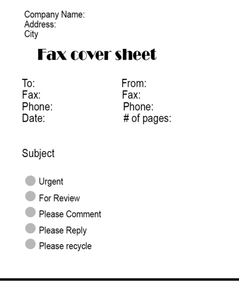 Free Printable Fax Cover Sheet Pdf Template Downloads