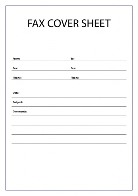 Fax Cover Sheet PDF Printable Template - Free Download