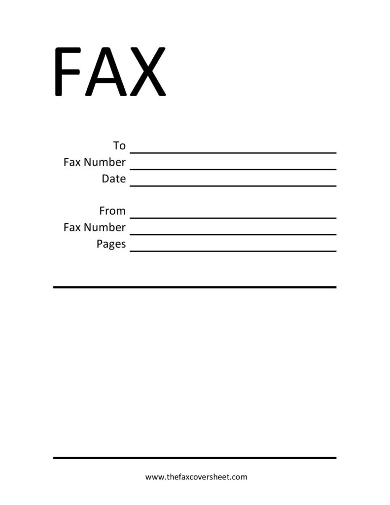 Blank Fax Form Template Printable Free PDF