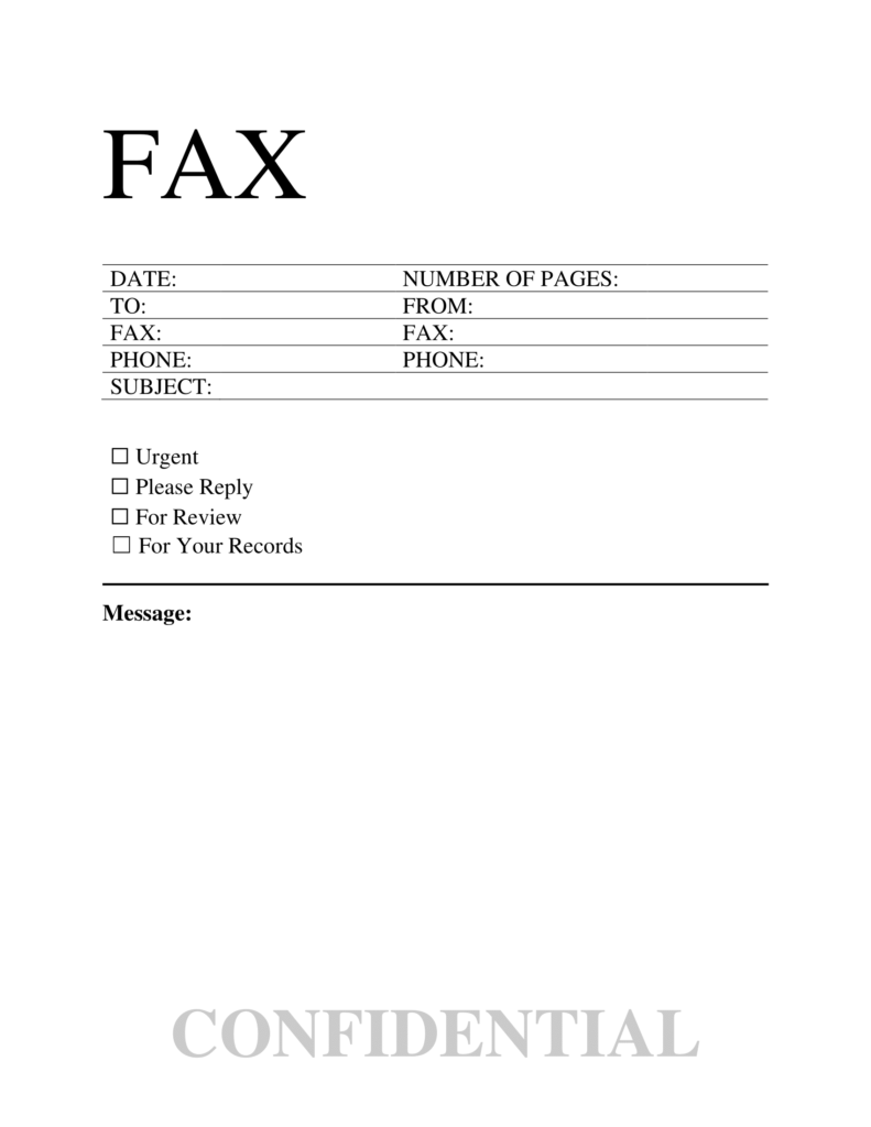 Free Fillable Fax Cover Sheet Template Word PDF